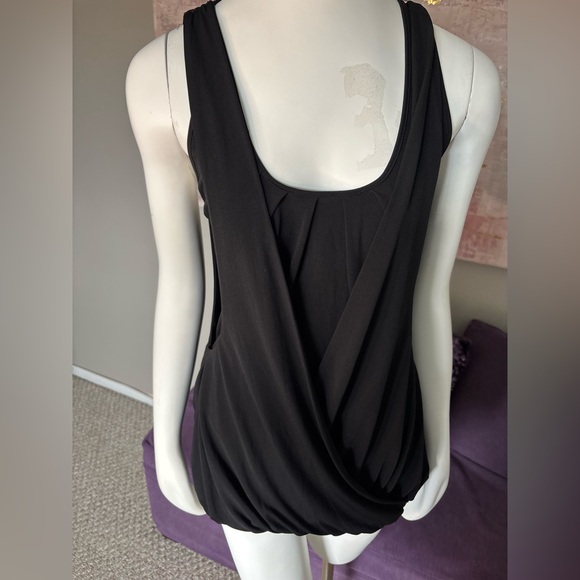Vintage Marciano Elegant Black Draped Layered Tank with Racer Back M‎ - Picture 14 of 16